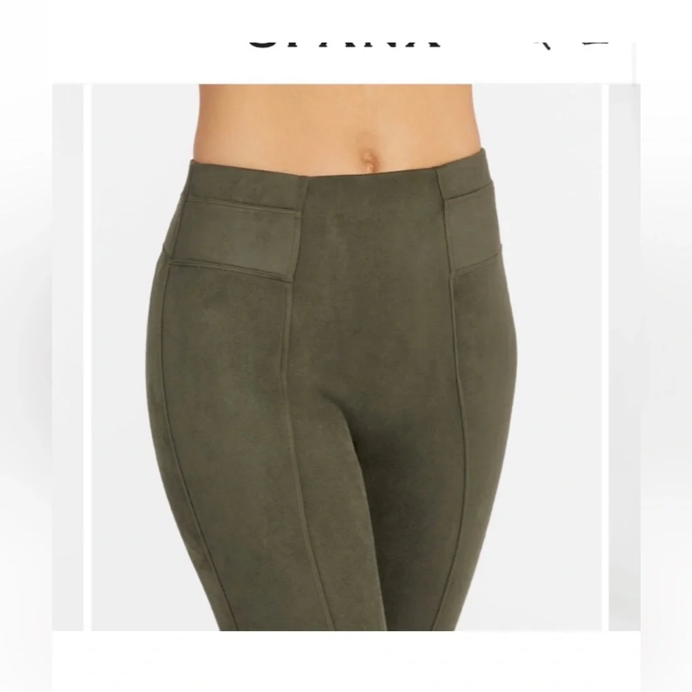 SPANX Suede Leggings Size Small Olive Green. - Picture 7 of 10